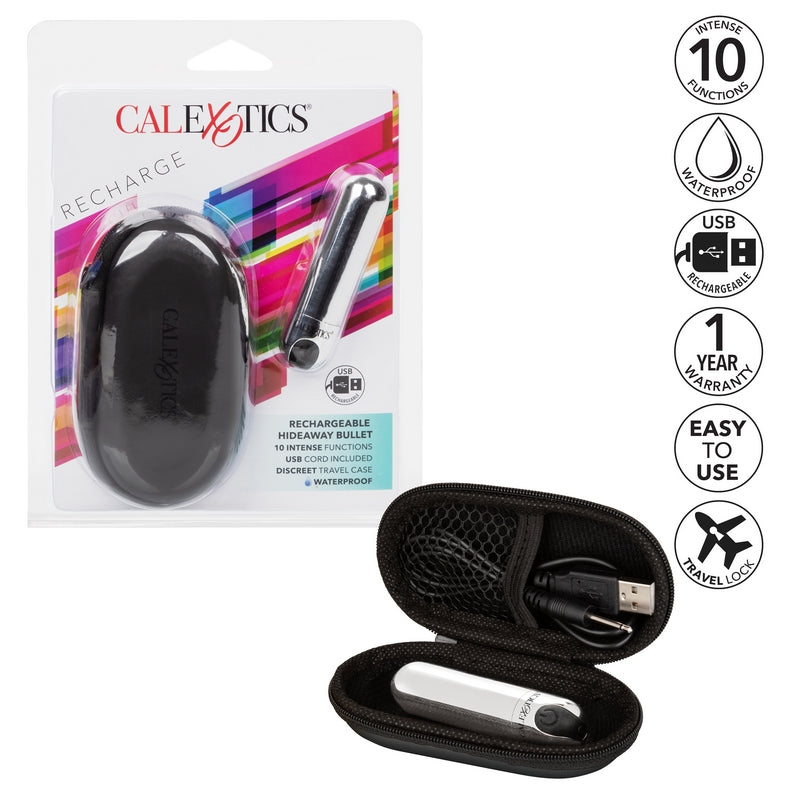 Calexotics Hideaway Bullet Silver-Vibrators-CALEXOTICS-XOXTOYS