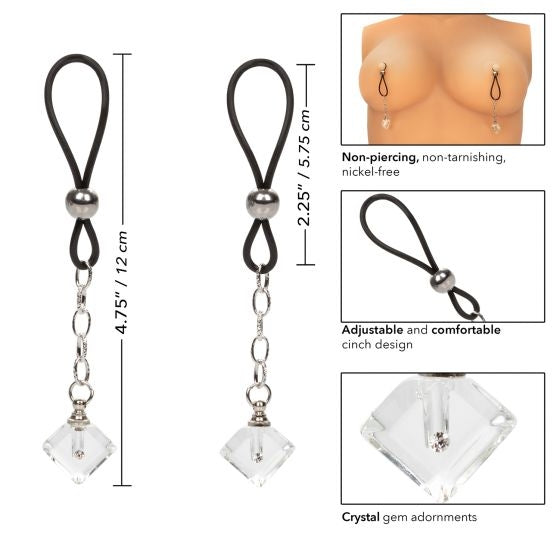 Calexotics Non-Piercing Nipple Jewelry Crystal Teardrop-Accessories-CALEXOTICS-XOXTOYS