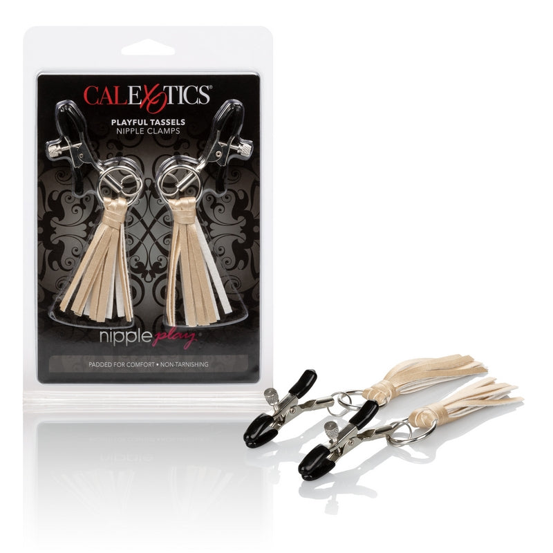 Calexotics Playful Tassels Nipple Clamps-Accessories-CALEXOTICS-Gold-XOXTOYS