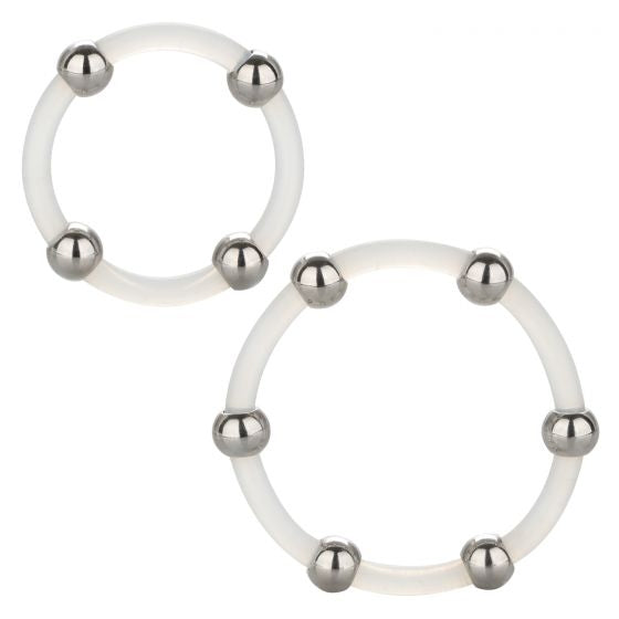 Calexotics Steel Beaded Silicone Ring Set-Cock Rings-CALEXOTICS-XOXTOYS