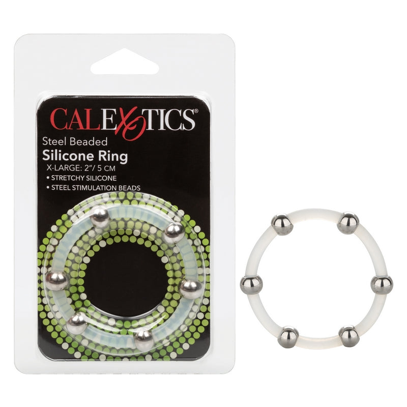 Calexotics Steel Beaded Silicone Ring X-Large-Cock Rings-CALEXOTICS-XOXTOYS