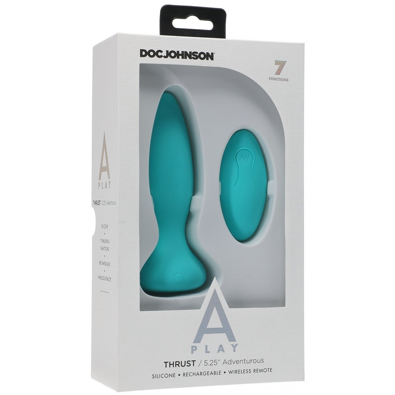 Doc Johnson A-Play Adventurous Thrust Silicone Teal Anal Plug with Remote-Anal Toys-Doc Johnson-XOXTOYS