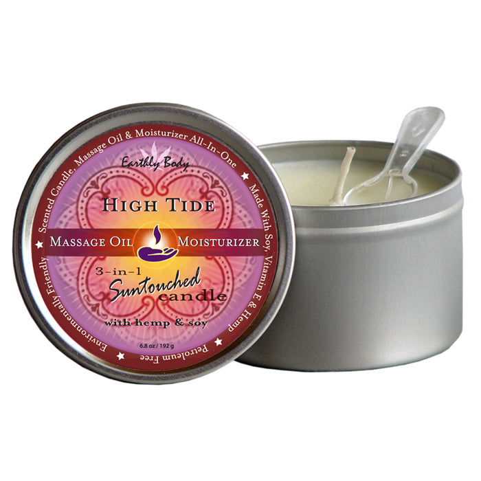 Earthly Body 3-in-1 Suntouched Massage Candle with Hemp and Soy-Massage Candles-Earthly Body-High Tide-XOXTOYS