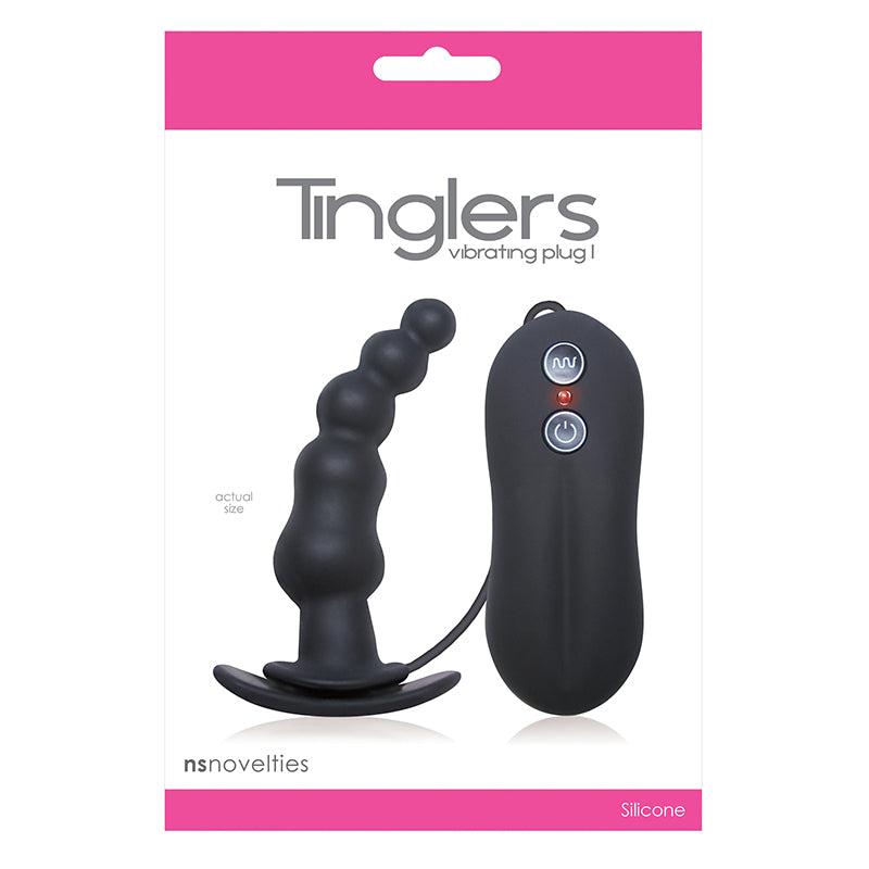 NS Novelties Tinglers Vibrating Plug 1 Black-Anal Toys-NS Novelties-XOXTOYS