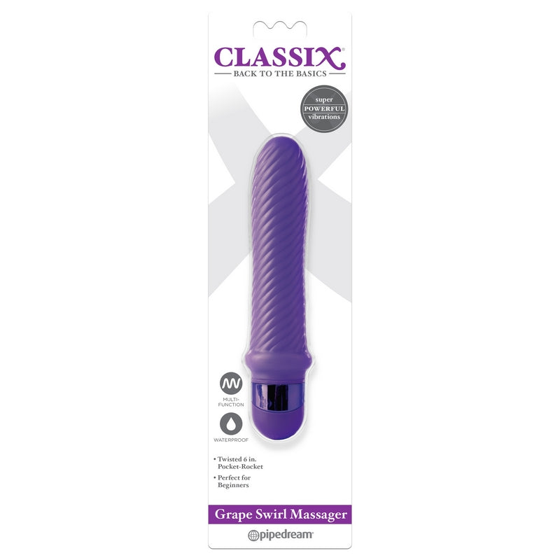 Pipedream Products Classix Grape Swirl Massager Purple-Vibrators-Pipedream Products-XOXTOYS