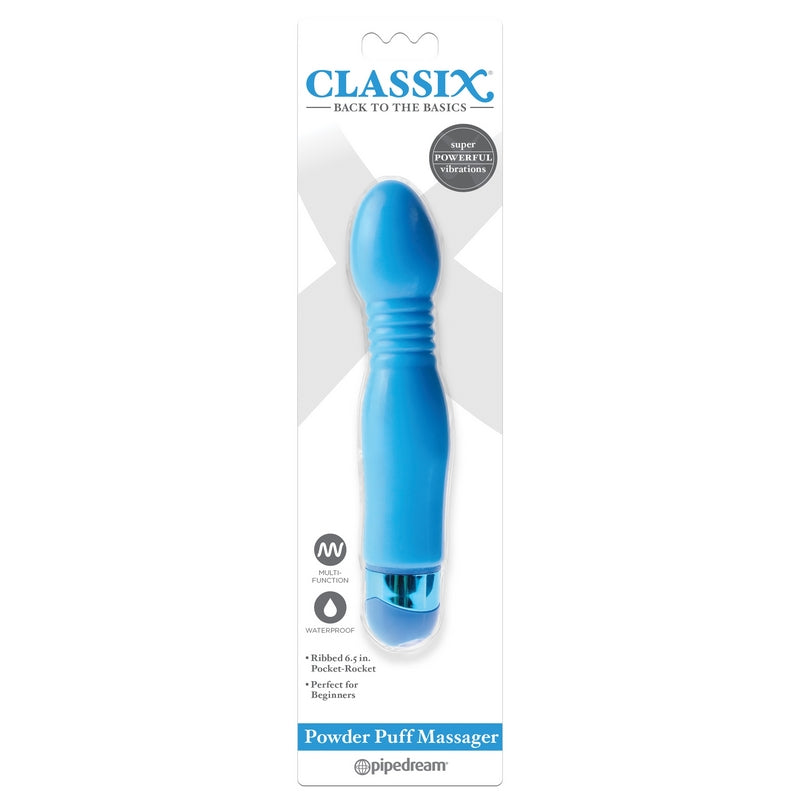 Pipedream Products Classix Powder Puff Massager Blue-Vibrators-Pipedream Products-XOXTOYS