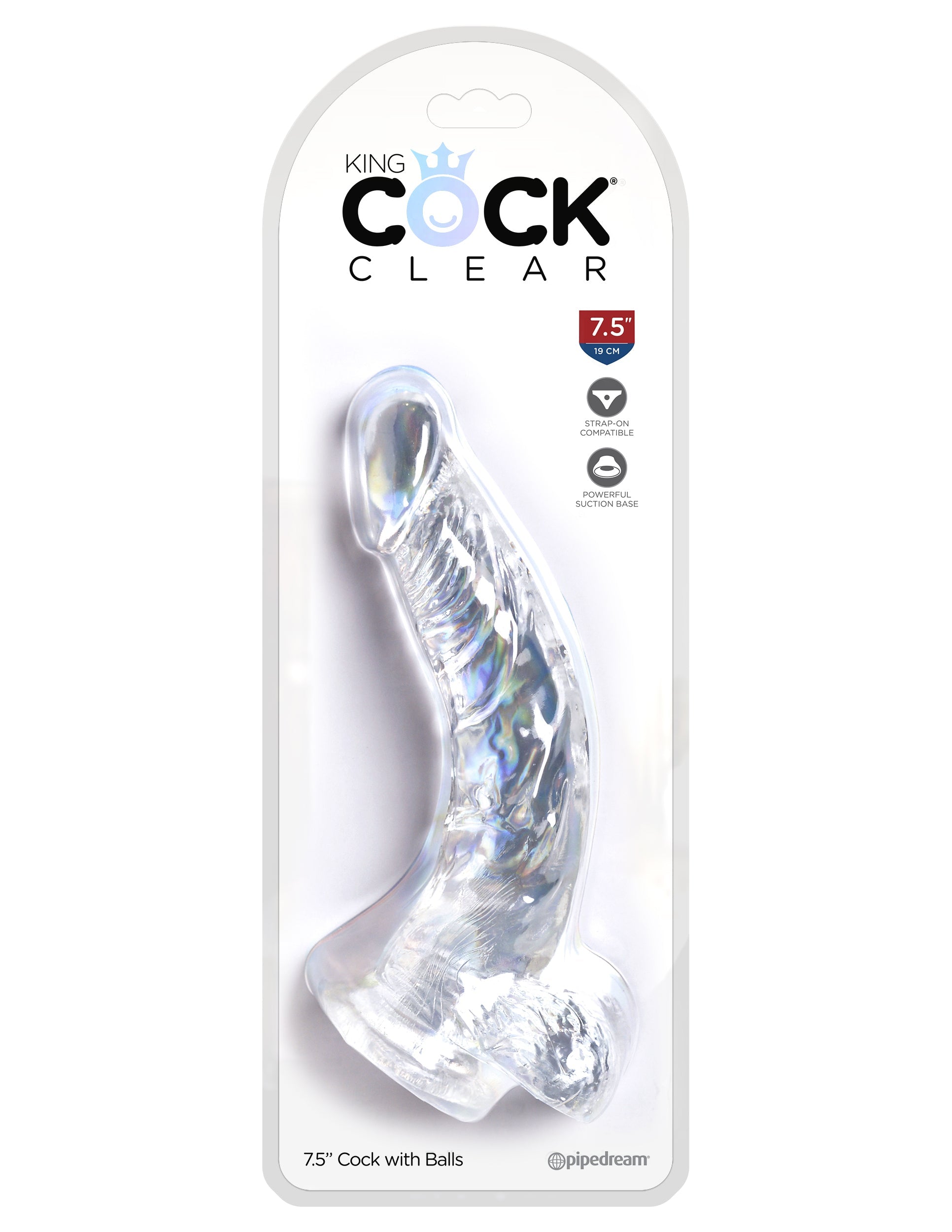 Pipedream Products King Cock Clear 7.5" Cock With Balls-Dildos-Pipedream Products-XOXTOYS