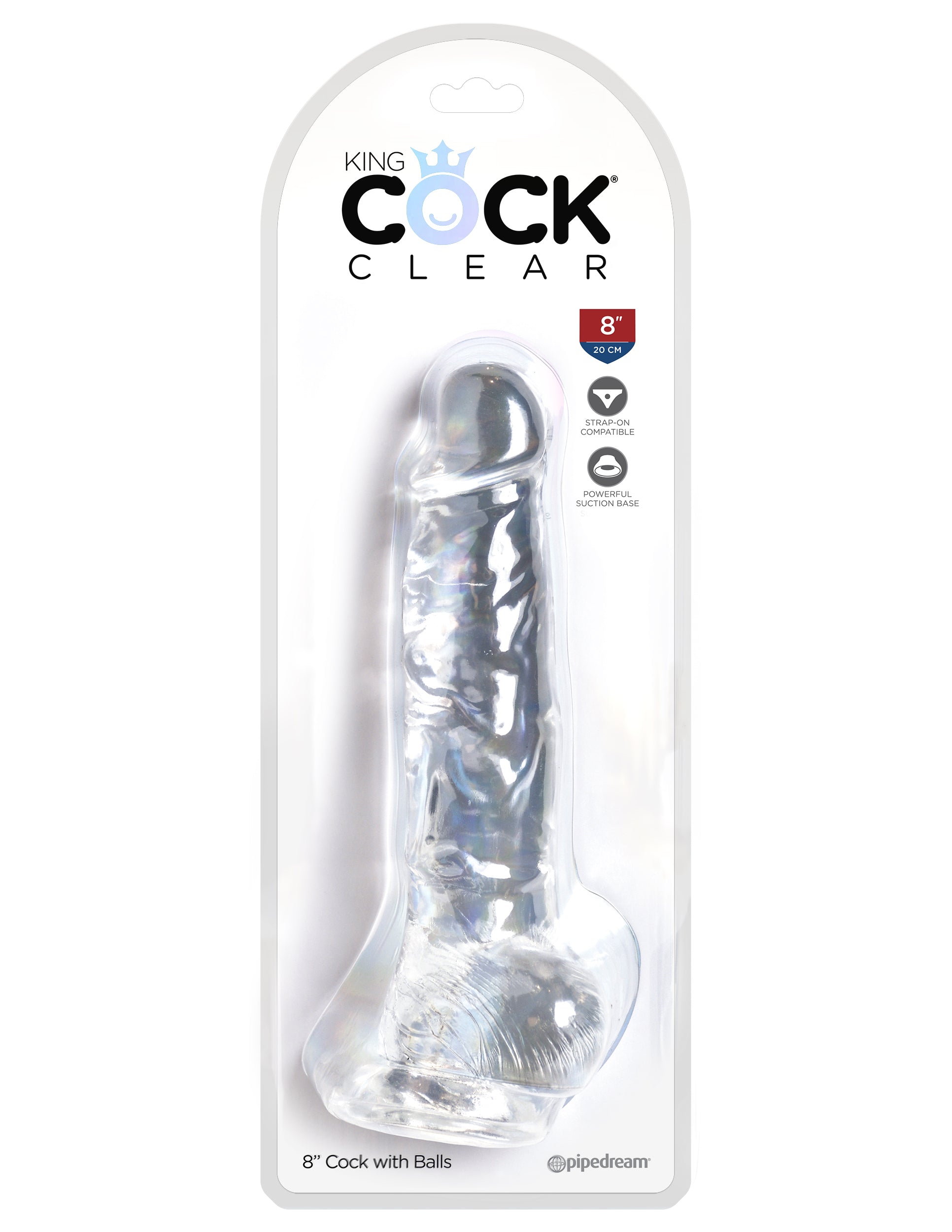 Pipedream Products King Cock Clear 8" Cock With Balls-Dildos-Pipedream Products-XOXTOYS