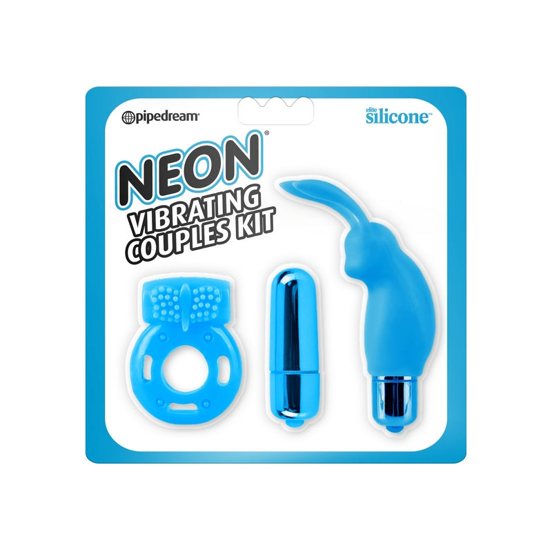 Pipedream Products Neon Vibrating Couples Kit-Pleasure kits-Pipedream Products-Blue-XOXTOYS